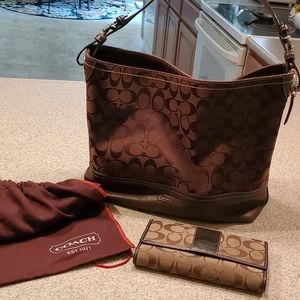 COACH Signature Bucket Tote, Wallet